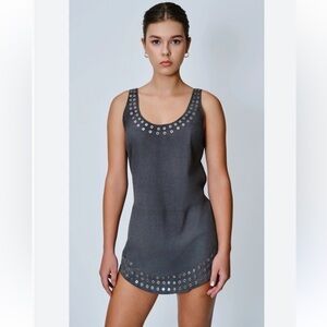 Roberto Cavalli 2009 runway Beige Top with Stud Accents 6(42)